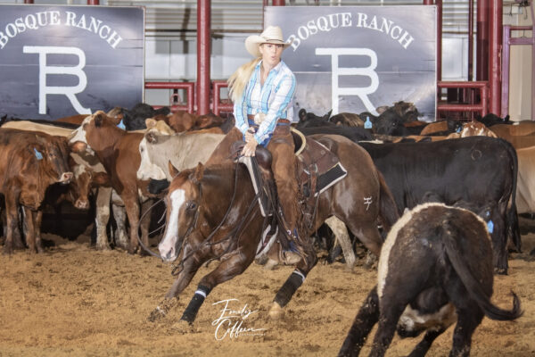 Non Pro Chelsea Tatum on LHR Smooth James Rey, owned by CT Cutting Horses LLC